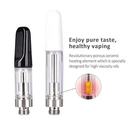 상단 vape 카트리지 0.5ml 1.0ml A13 탱크 전구 전구 Pyrex 지방 유리 카트리지 빈 vape 카트 카트리지 Atomizer 화이트 510 스레드 세라믹 코일 두꺼운 오일 EU를위한 세라믹 팁.