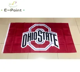 Ohio State Buckeyes-Flagge, 3 x 5 Fuß (90 x 150 cm), Polyester-Flaggen, Banner-Dekoration, fliegende Hausgarten-Flagge, festliche Geschenke2890433