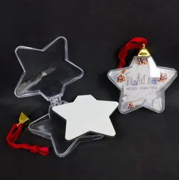 Nuova sublimazione palla di plastica piatta con inserti in MDF spazi vuoti per la stampa personalizzata Decorazione dell'albero di Natale all'ingrosso