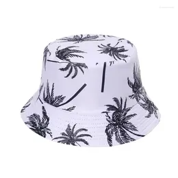 베레트 패션 프린트 가역적 여성과 남성 면화 버킷 모자 유니탄 낚시 어부 모자 여름 야외 파나마 힙합 캡