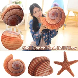 Plyschkuddar kuddar kudde/dekorativ kudde kreativ marin liv Sea Shell Starfish Conch mjuk fylld dekor fylld plysch leksaksoffa bakkudde 231016