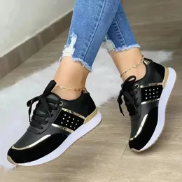 Slippers Sneaker Shoes LaceUp Running Autumn Spring Leather Patchwork Female Casual Shoe's Vulcanized 231017
