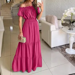 Abiti sexy urbani Abito lungo bohemien per le donne 2023 Estate elegante gonna solida allentata spiaggia prendisole stoffa femminile vacanza maxi vestido abito 231018