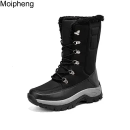 963 Moipheng wasserdichte Winter mit mittlerer Kälte Schnee Frauen Plattformschuhe mit dicken Pelz Botas Mujer Kampfstiefel 231018