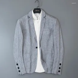 Men's Suits Arrival Autumn Style Linen Youth High Quality Fashion Casual Light Coat Single Suit Size M L XL 2XL 3XL