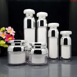 12 x 30ml 50ml 100ml Empty White Airless Elegant Lotion Pump Vacuum Bottles Primer Makeup Face Base Foundation BB Cream Jarsgoods Ucgts