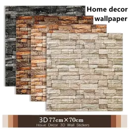 Adesivos de parede 15pcs 77cm70cm 3D adesivo imitação de tijolo quarto decoração de casa à prova d'água autoadesivo papel de parede diy para sala de estar 231017