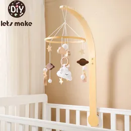 Mobile# Baby Wooden Cloud Wisel Bell Mobile Hanging Rattles Toy wieszak łóżeczko mobilne łóżko drewniane uchwyt na ramię