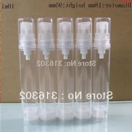 50 x 10 ml leere tragbare Kosmetik-Airless-Pumplotion-Flasche, 10 ml, nachfüllbarer Schönheitsbehälter mit durchsichtigem Pumpdeckel