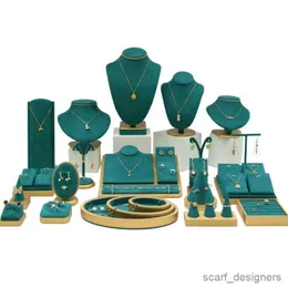 Mücevher Stand Kalitesi Yeşil Set Kolye Bilezik Yüzüğü Karşı Takı Takı Küpe Süsleme Ekranı Stand Yeşil R231018