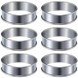 Baking Moulds 6 Pcs Muffin Tart Rings Double Rolled Ring Stainless Steel