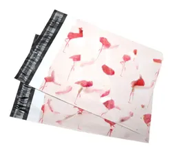 Partihandel 100st rosa flamingo mönster poly mailers självförsegling plastpost kuvertpåsar