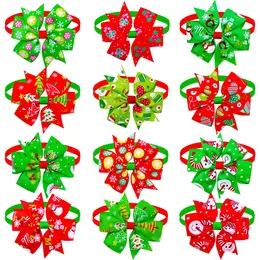 Dog Apparel 50 100pcs Christmas Bow Tie Pet Supplies Accessories Small Dogs Cat Bowties Neckteis Holiday Products 231017