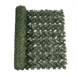 Decorative Flowers Artificial Hedge Fence 19.6x118in Ivy Privacy Screen Faux