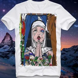 Homens camisetas Camisa Sexy Girl Tatuagem Freira Nonne Religieuse Bad Bitch Arte Warhol Lichtenstein Cultura Pinup Pin Up Tees179z