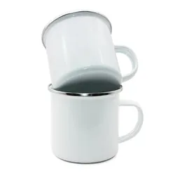 Caneca de café esmaltada de sublimação 12oz, caneca de acampamento de metal em branco, copo de café esmaltado, copos de aço, envio marítimo 341QH