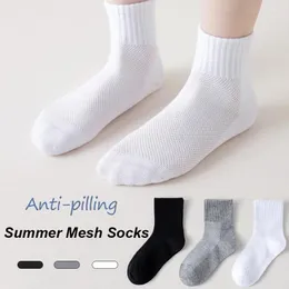 Herrensocken 5 Paar Sommer Herren Mesh Weich Unsichtbar Knöchel Nylon und Baumwolle Weiß Schwarz Atmungsaktiv Dünn Boot Sokken Größe EUR 38-44