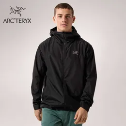 Designer Arcterys Jaquetas Alpha Sv Montanhismo Respirável Jaqueta Hardshell Casacos Masculinos Arc 'teryx Solano Com Capuz Jaqueta Macia Masculina À Prova de Vento Preto / Preto l