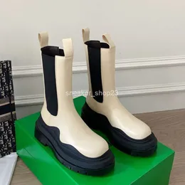 Boots designer botega boot botteega venetas b ny hög version par stora tjockt botten skorstengrönt rör 10 cm 16 cm 22 cm