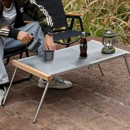 야외 BBQ 휴대용 접이식 강철 테이블을위한 캠프 가구 및 분리 가능한 캠핑 IGT 연결 스토브 231018