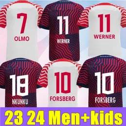 23 24 fans rb nkunku leipzigs sia fotboll tröjor 2023 2024 rbl fotboll tröjor haidara olmo szoboszlai poulsen Klostermann Forsberg laimer män barnsatser leipziges