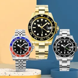 Yüksek kaliteli erkek izle kırmızı mavi seramik çerçeve otomatik hareket erkekler çelik jubilee bilezik pepsi ışıklı saatler hediye tasarımcı erkek izle lüks montre de lüks