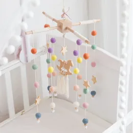 Mobiles Baby Mobile Hanging Rattles Toys Windup Music Box Hanger DIY Crib Bed Bell Wood Toy Holder Arm Bracket 231017