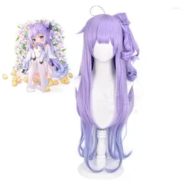 Party Supplies Game Arknights Azur Lane Cosplay Wig Purple Gradient Taro Color Long Hair Free 85cm Resistant Synthetic Wigs Cap Role