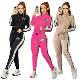 Tute da donna Nuovo design pullover cardigan cappotto e capris pantaloni da jogging 2/due pezzi abiti sportivi set sportivi J2923