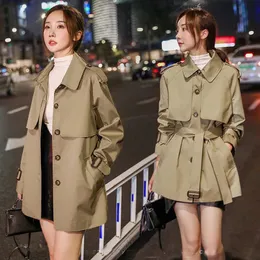 Women's Jackets Spring Autumn Trench Coat For Women Streetwear Turn down Collar Double Breasted Overcoat Female Medium And Long Windbreaker 231018