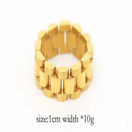 Hip Hop Männer Edelstahl Kette Punk Stil 24k Gold Drei Reihe Armband Goldene Ringe Fashion Party Schmuck Geschenk157g