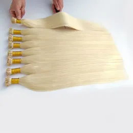 Blonde, vorgebundene Haarverlängerungen, Remy-Echthaar, Kaltfusion, Stick-Tip-Haarverlängerungen, natürliches Schwarz, Braun, gemischte blonde Farbe, 16, 18, 20, 22, 24, 26 Zoll, 1 g/s