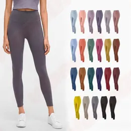 Lu yoga fitness atlético calças de yoga mulheres meninas cintura alta correndo roupas esportivas senhoras leggings esportes camo pant treino173y
