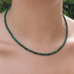 Pendentifs en pierre naturelle, collier de perles en acier inoxydable pour hommes et femmes, bijoux tendance Tribal Malachite de surf