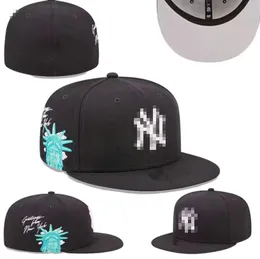 2023 Men's Baseball Fitted Hats Classic World Series Hip Hop NEW YORK Sport Full Closed LA NY Design Caps Chapeau 1995 Stitch Heart " Series" " Love Hustle Flowers a0