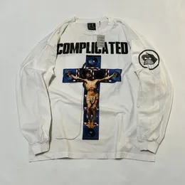 Men's T Shirts Top quality SAINT 23FW COMPLICATED L S T shirt vintage oversize coton long sleeve t shirt 231018