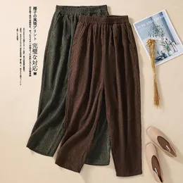 Frauen Hosen 2023 Ankunft Hohe Taille Cord Vintage Herbst Winter Harem Büro Dame Arbeit Mode Frauen Frühling Casual