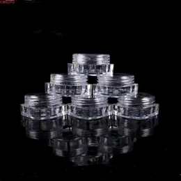 1000pcs/lot 10G Square Clear Plastic Cream Jar with round lid, 10 cc Cosmetic packaging Containerhigh qualtity Vsnkj Kksco