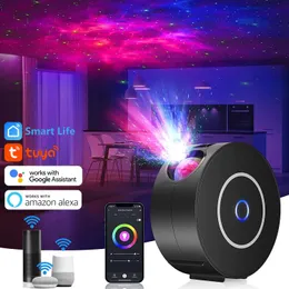 Nowościowe przedmioty Galaxy Projector Light Tuya Smart Life Star App Pracuj z Alexa Google Home Kolorowy Starry Sky Led Night 231017