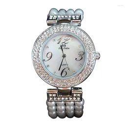 腕時計ファッションチェーンラインストーンレディースウォッチノンスリップ摩耗耐性の絶妙な売り手マザーオブパール