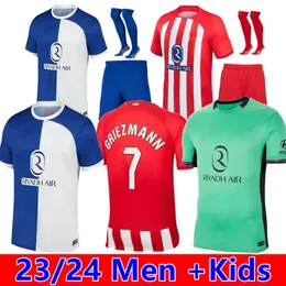 23 24 Atletico Madrids Soccer Jerseys Griezmann 120-årsjubileum 2023 2024 M.llorente Koke Saul Correa Lemar Högkvalitativ fotbollsskjorta Men Kid Kit Uniforms