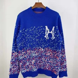hip-hop knit shirt men women jacquard sweaters A 23 miri designer sweater round neck sweatshirt embroidered knitted cardigan men's pullover wool coat
