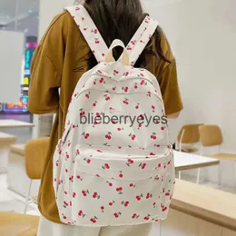 Torby szkolne w stylu plecaku Cerry Printing Women Plecak Girl Cute Travel Bookbag Preppy Waterproof Nylon Laptop Bage College Scoolbag Femalebryeyes