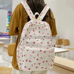 Backpack Style School Bags Cerry Printing Women Backpack Girl Cute Travel BookBag Preppy Waterproof Nylon Laptop Bag College Scoolbag Femalestylishdesignerbags