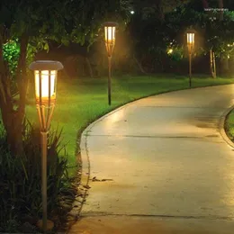 Luz solar ao ar livre jardim gramado decorativo plug-in rua acessórios eletrônicos lâmpada chama tocha decoração de paisagem