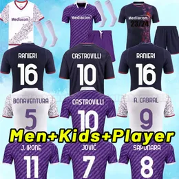 23 24 ACF Fiorentina Soccer Jerseys 2023 Florence MILENKOVIC JOVIC A. CABRAL CASTROVILLI shirt J. IKONE CHIESA AMRABAT CALLEJON Football uniform 2024 men kids