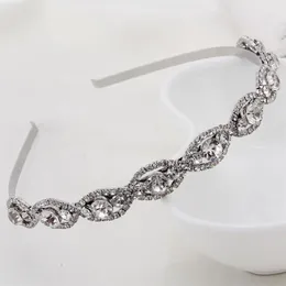 Diadema nupcial de la boda de la manera del banquete de boda accesorios para el cabello de alta calidad de la novia del diamante artificial del cristal romántico para las mujeres 195d