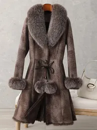 レディースウールブレンドZDFURSORIGINAL RABBIT FUR COAT WOMEN'S MIDLENGTH COLLAR SLIM FIT WISTTIGHT WHOLL SKIN LEATHER 231017