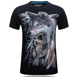 Personality mens designer t shirts 3D printing hip hop t shirt wild wolf fat clothes plus size tshirt shorts luxury men t shirt242o