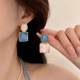 Dangle Earrings Fashion Asymmetrical Geometric Square Colorful Acrylic Drop For Women Aesthetic Jewelry Rectangle Rippl Resin